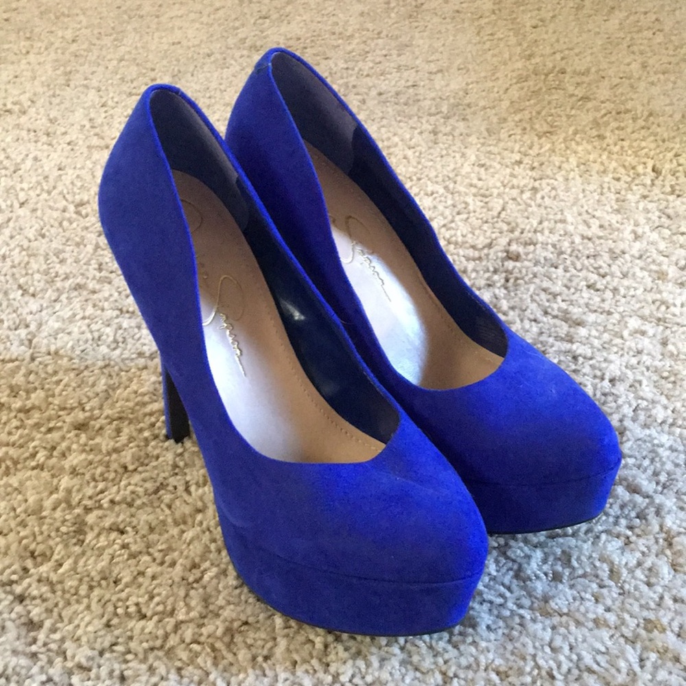 Blue suede pumps (jessica simpson)
